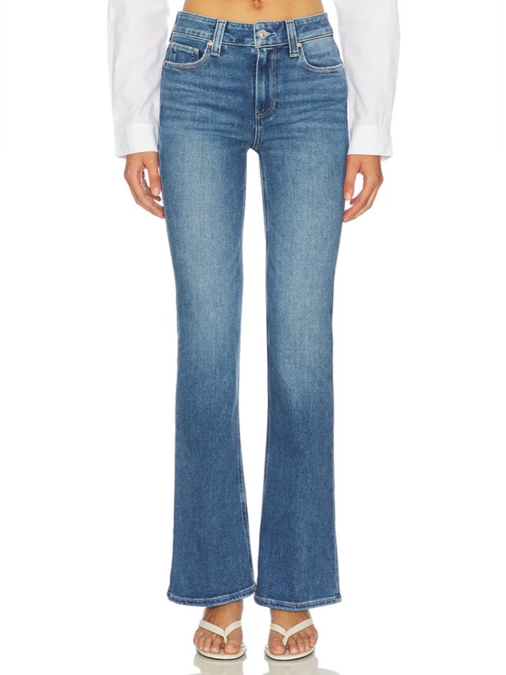 PAIGE-High Rise Laurel Canyon Bootcut Jeans Zane Wash